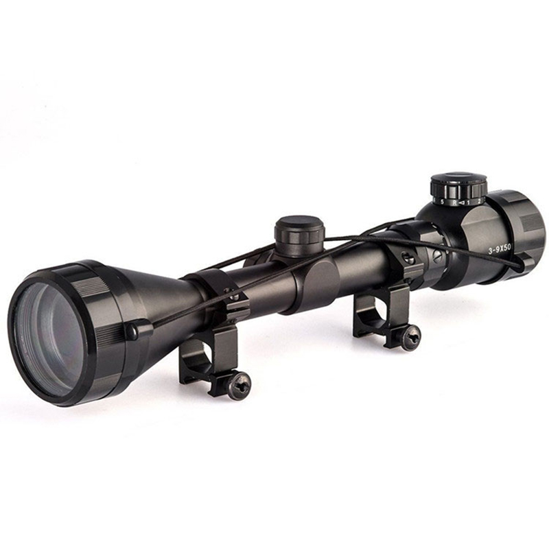 3-9x50 Adib. Ehiza-esparrua Tactical Rgb Argiztapena Erretikulua Eskopeta Aire Leuna Rifle
