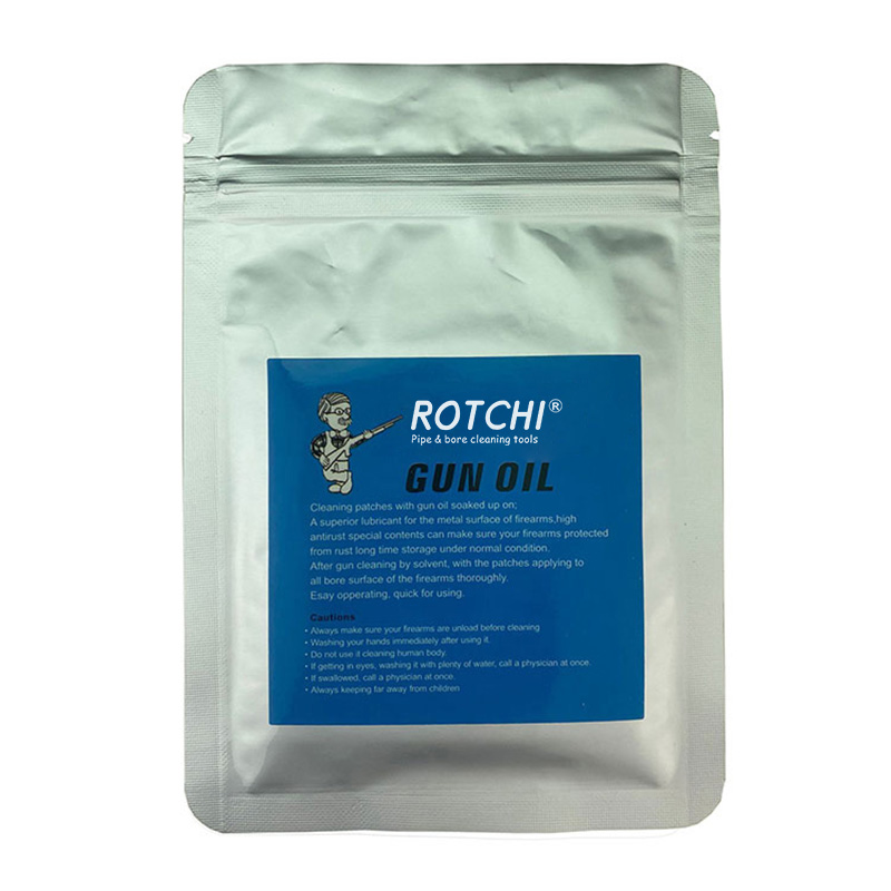 Opp ontziratutako olioa xurgatutako pistola garbitzeko adabakiak