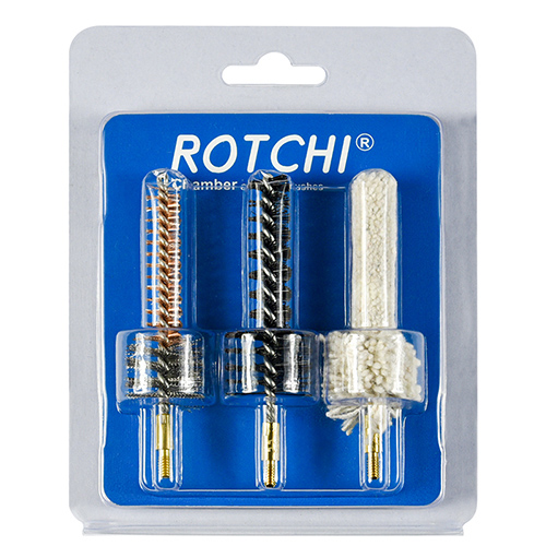 Fusil-ganbera garbitzeko eskuila 3-in-1 multzoa, blistera eta txartelaren paketea. Eskuragarri