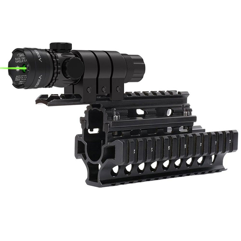 Taktikoa Kanpoko Ehiza Tiro Rifle Pistola Glock Picatinny Rail Mount Green Dot Ikusmena laser esparrua Pistolarako